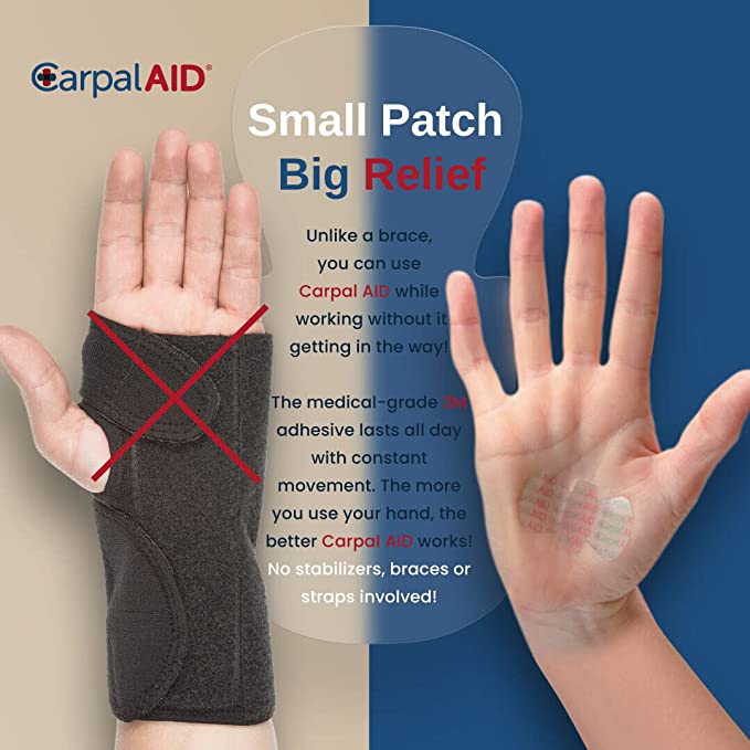 CarpalAID Carpal Tunnel Syndrome Relief   Self Adhesive Support for Relief (Small 5PC)