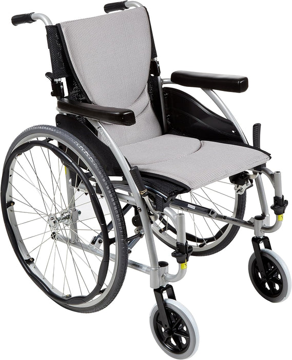 Karman S-115 18" Seat Ultra Light Ergonomic Wheelchair (w/ Removable Elevated Footrest)