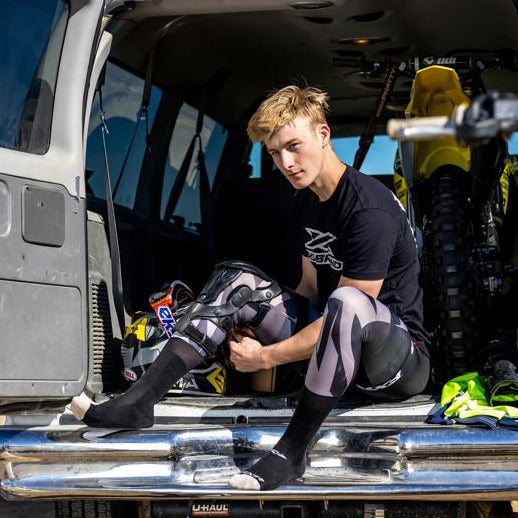 man wearing soft hinged knee brace