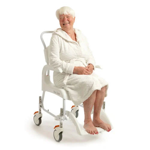 Etac Clean height-adjustable Shower-Commode Chair, 4 lockable wheels