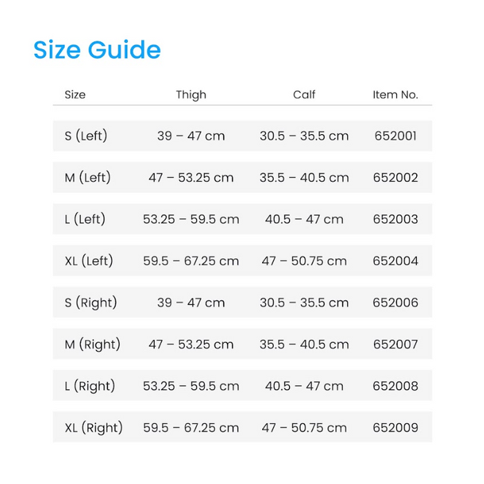 Aspen CI size chart