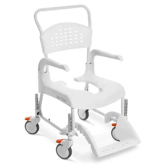 Etac Clean height-adjustable Shower-Commode Chair, 4 lockable wheels