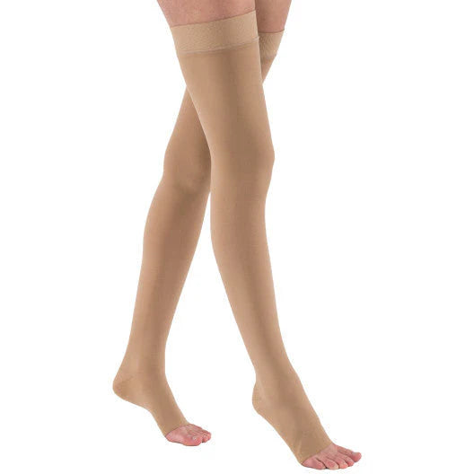 JOBST® Relief Thigh High 30-40 mmHg Compression Stockings with Silicone Top Band, Open Toe